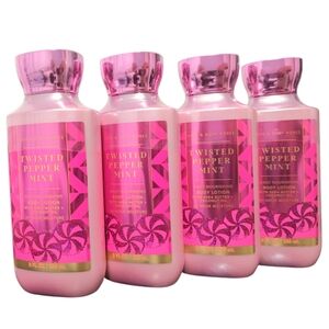QTY 4 Bath & Body Works Twisted Pepper Mint Fine Fragrance Lotion 8 oz Each NEW